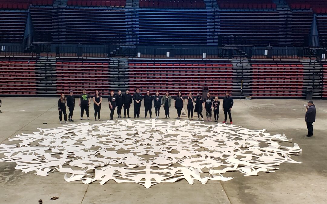 NIU photography students best world record holder for largest paper snowflake