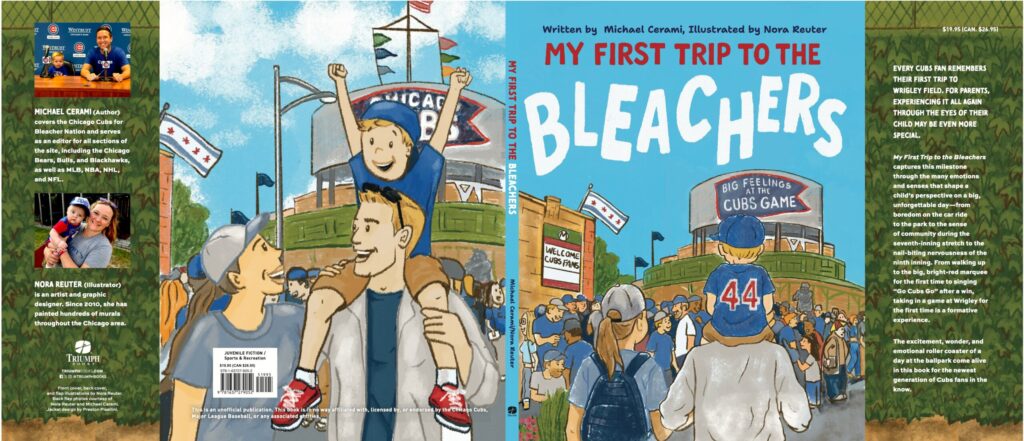 Book cover for My First Trip to the Bleachers, illustrated by Nora Rueter