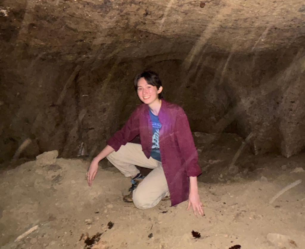 Skye McCord in a cave