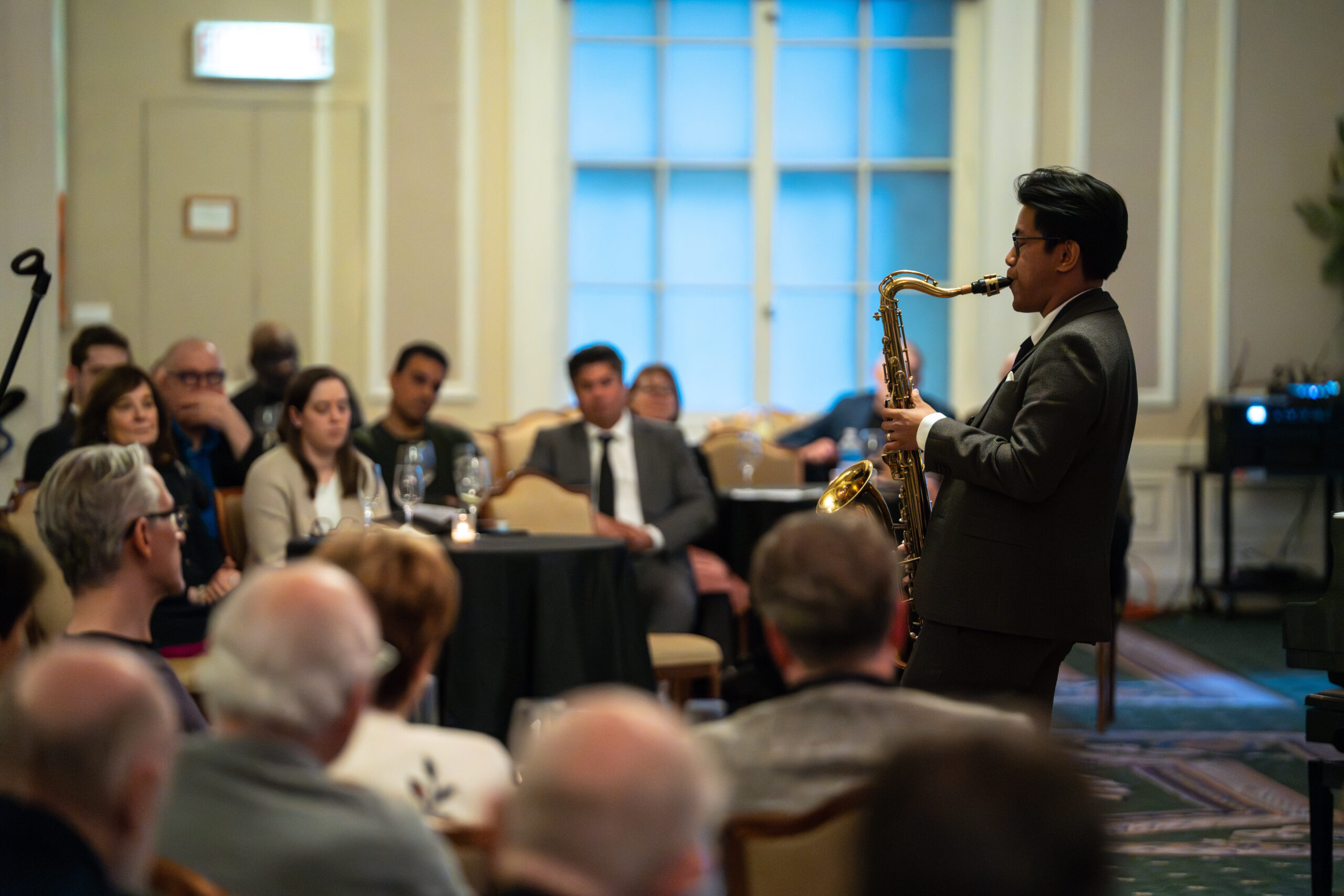 Arman Sangalang performs at the Luminarts Jazz Improvisation Fellowship finals, May 7, 2026. - Elliot Mandel Photography, courtesy of Luminarts Cultural Foundation